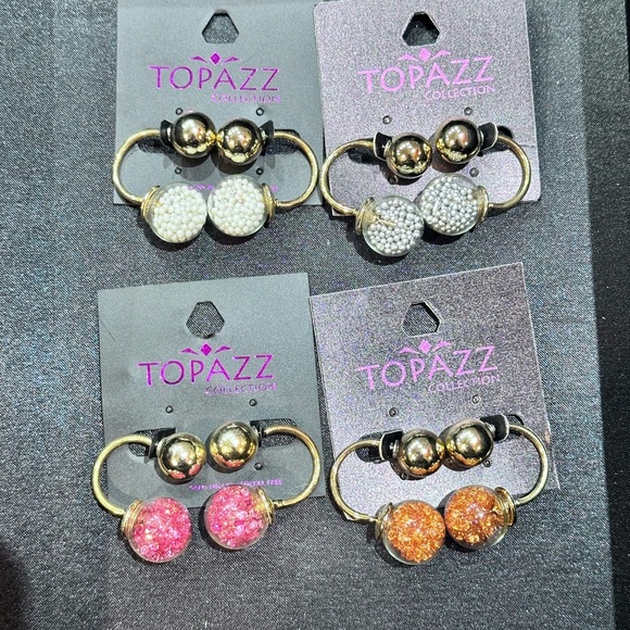 Mixed box of 50 pairs: Topazz Bobble Back Earrings - Picture 5 of 6